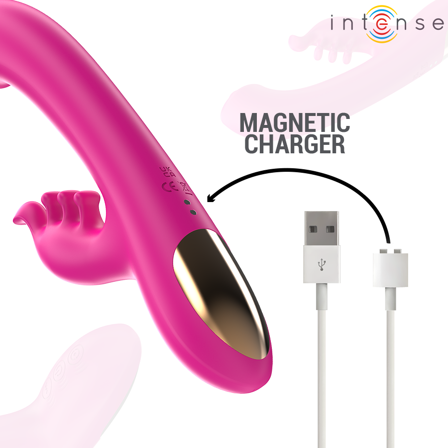 INTENSE - CHRISTINA VIBRATORE MULTIFUNZIONE RABBIT 22,5 CM ROSA - INTENSE FUN | Lingerie Harness Boutique