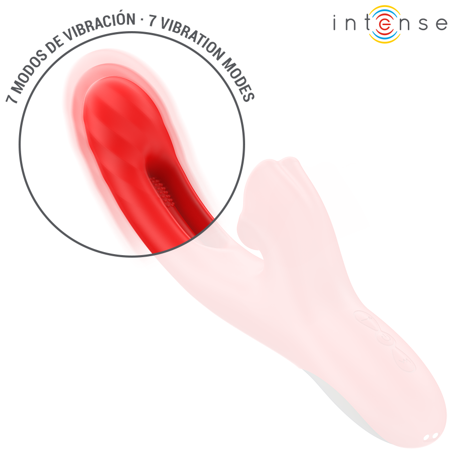 INTENSE - JESSICA VIBRATORE MULTIFUNZIONE STIMOLAZIONE CLITORIDE 24,8 CM ROSSO - INTENSE FUN | Lingerie Harness Boutique