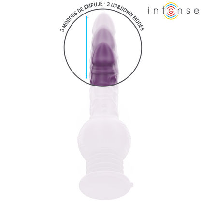 INTENSE - VIBRATORE MULTIFUNZIONE TATUM CON VIBRAZIONE SU E GIÙ 24 CM VIOLA - INTENSE FUN | Lingerie Harness Boutique