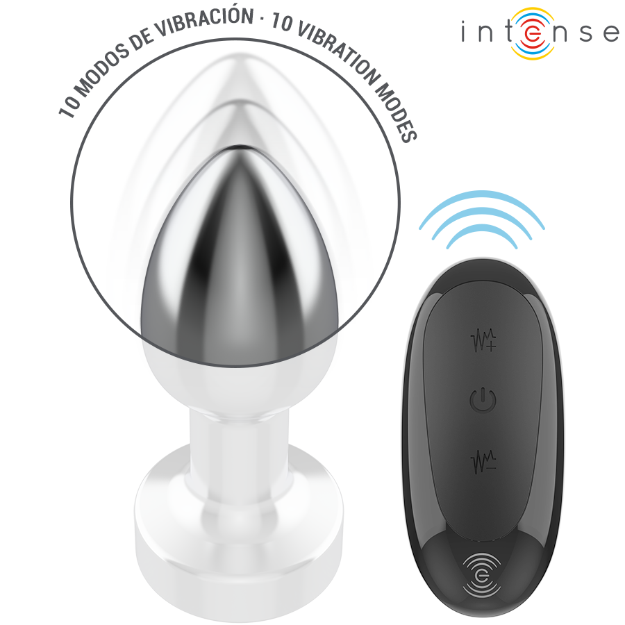 INTENSE - PLUG ANALE 10 VIBRAZIONI METALLO CON TELECOMANDO S - INTENSE ANAL TOYS | Lingerie Harness Boutique