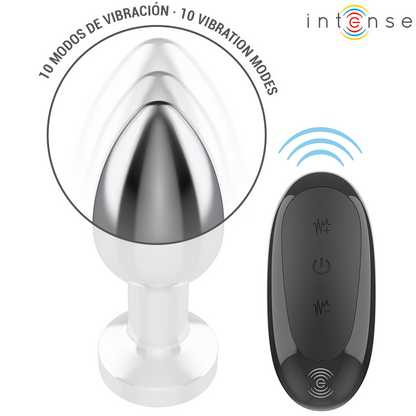 INTENSE - PLUG ANALE 10 VIBRAZIONI METALLO CON TELECOMANDO M - INTENSE ANAL TOYS | Lingerie Harness Boutique