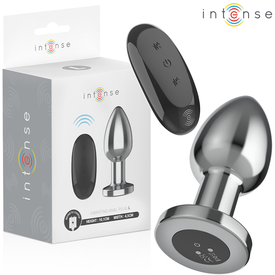 INTENSE - PLUG ANALE 10 VIBRAZIONI METALLO CON TELECOMANDO L - INTENSE ANAL TOYS | Lingerie Harness Boutique