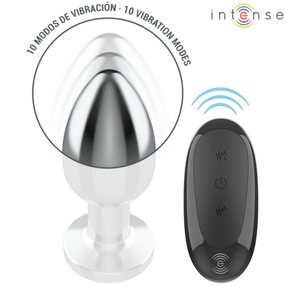 INTENSE - PLUG ANALE 10 VIBRAZIONI METALLO CON TELECOMANDO L - INTENSE ANAL TOYS | Lingerie Harness Boutique