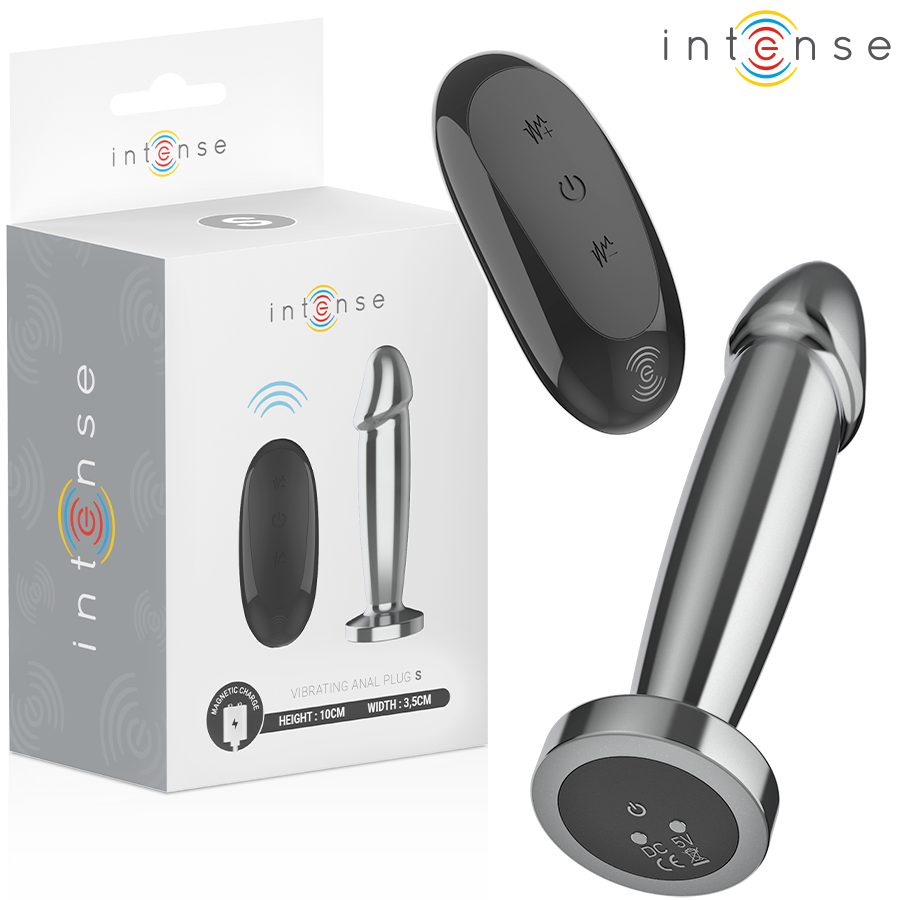 INTENSE - ANAL PLUG 10 VIBRAZIONI DILDO METALLO CON TELECOMANDO S - INTENSE ANAL TOYS | Lingerie Harness Boutique