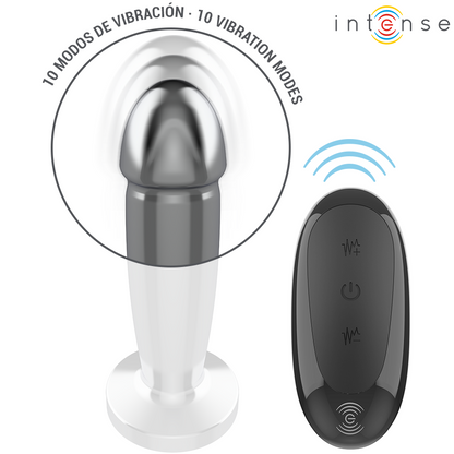 INTENSE - ANAL PLUG 10 VIBRAZIONI DILDO METALLO CON TELECOMANDO S - INTENSE ANAL TOYS | Lingerie Harness Boutique