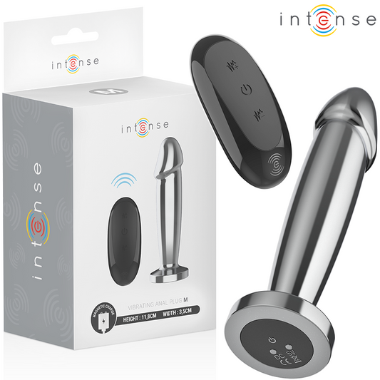 INTENSE - ANAL PLUG 10 VIBRAZIONI DILDO METALLO CON TELECOMANDO M - INTENSE ANAL TOYS | Lingerie Harness Boutique