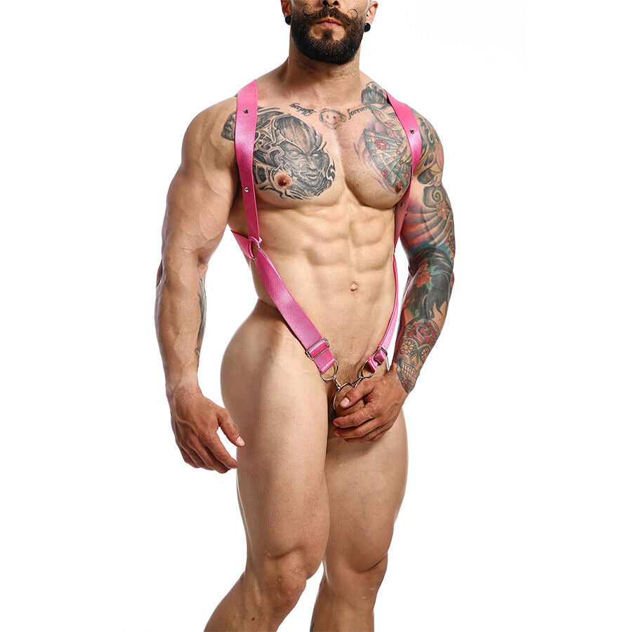 MOB - DNGEON IMBRACATURA A CROCE ROSA TAGLIA UNICA - MOB | Lingerie Harness Boutique