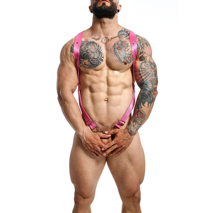 MOB - DNGEON IMBRACATURA A CROCE ROSA TAGLIA UNICA - MOB | Lingerie Harness Boutique