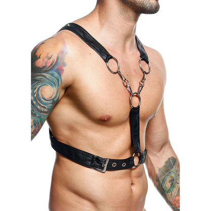 MOB - DNGEON IMBRACATURA A CATENA NERA INCROCIATA TAGLIA UNICA - MOB | Lingerie Harness Boutique