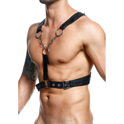 MOB - DNGEON IMBRACATURA A CATENA NERA INCROCIATA TAGLIA UNICA - MOB | Lingerie Harness Boutique