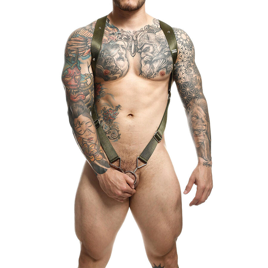 MOB - DNGEON IMBRACATURA A CROCE VERDE TAGLIA UNICA - MOB | Lingerie Harness Boutique