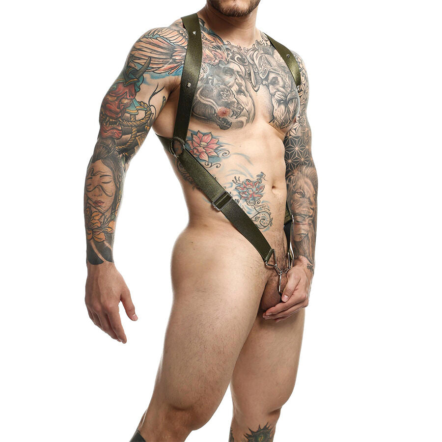 MOB - DNGEON IMBRACATURA A CROCE VERDE TAGLIA UNICA - MOB | Lingerie Harness Boutique