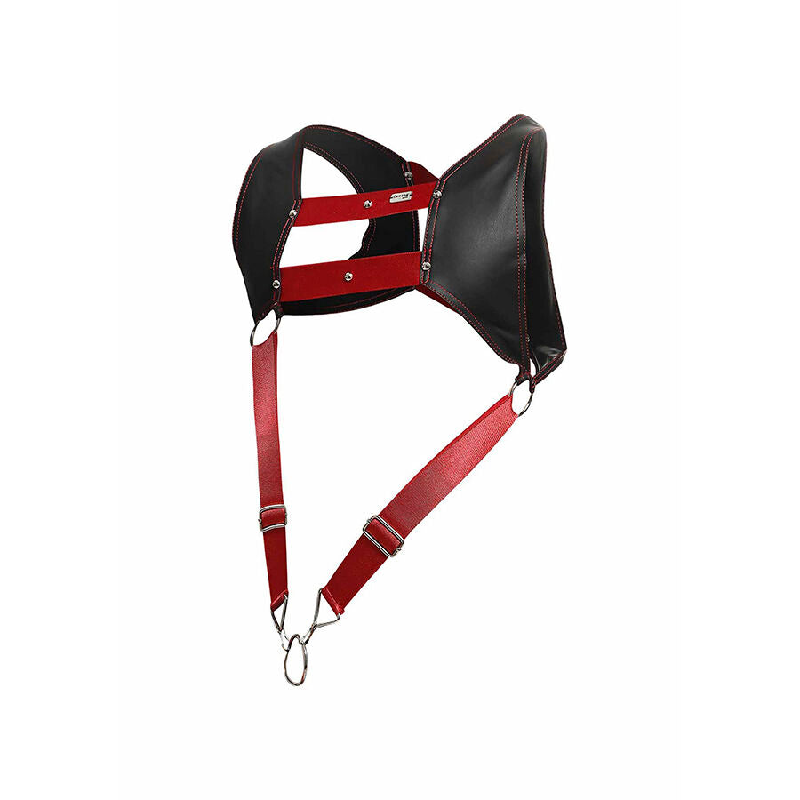 MOB - IMBRACATURA DNGEON CON ANELLO ROSSO PER PENE TAGLIA UNICA - MOB | Lingerie Harness Boutique