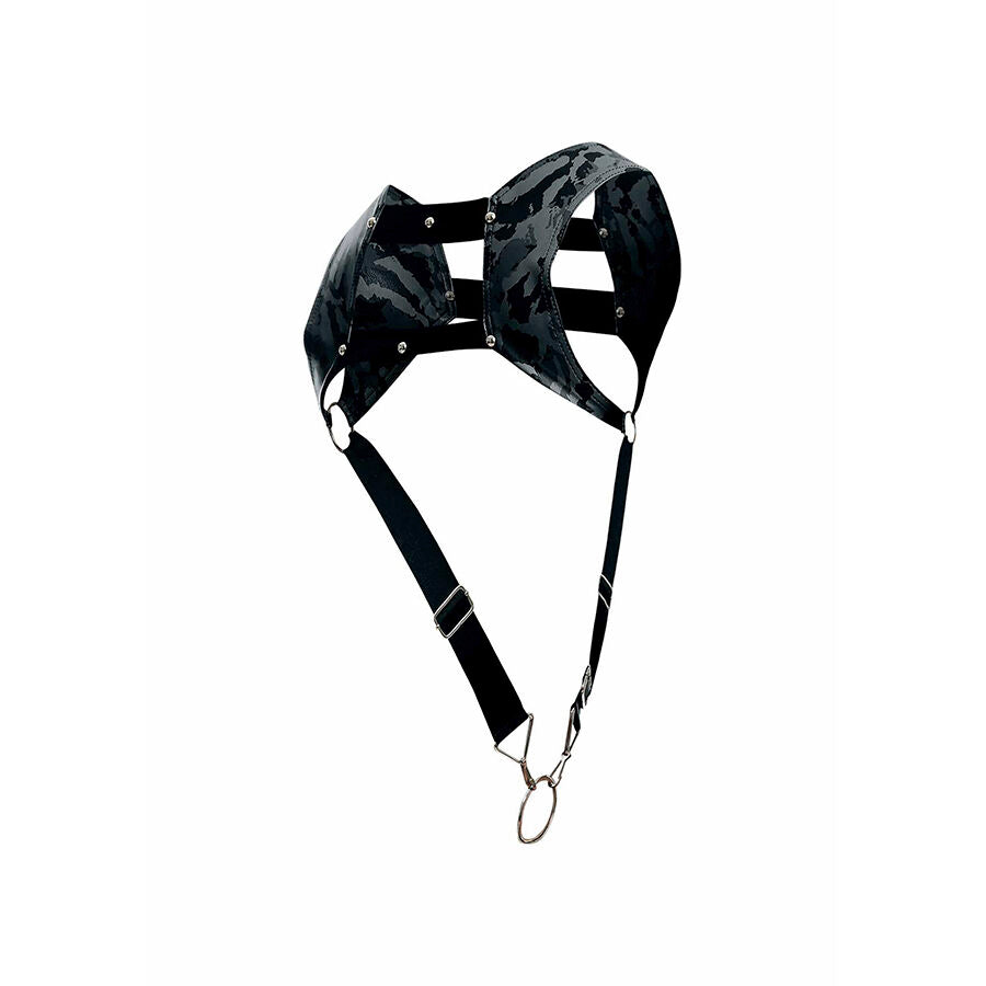 MOB - IMBRACATURA DNGEON CON ANELLO PER PENE IN ARGENTO TAGLIA UNICA - MOB | Lingerie Harness Boutique