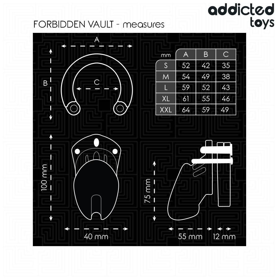 ADDICTED TOYS LOCKED - GABBIA PER PENE FORBIDDEN VAULT 10 CM - ADDICTED TOYS LOCKED | Lingerie Harness Boutique