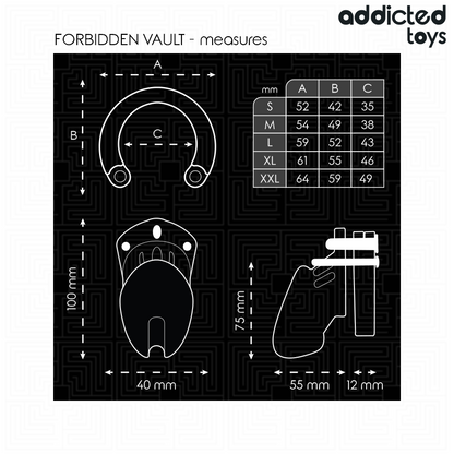 ADDICTED TOYS LOCKED - GABBIA PER PENE FORBIDDEN VAULT 10 CM - ADDICTED TOYS LOCKED | Lingerie Harness Boutique