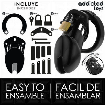 ADDICTED TOYS LOCKED - GABBIA PER PENE OBSIDIAN HOLD TAGLIA M - ADDICTED TOYS LOCKED | Lingerie Harness Boutique