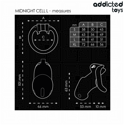 ADDICTED TOYS LOCKED - MINDNIGHT CELL GABBIA PER PENE TAGLIA L - ADDICTED TOYS LOCKED | Lingerie Harness Boutique