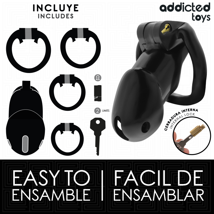 ADDICTED TOYS LOCKED - MINDNIGHT CELL GABBIA PER PENE TAGLIA L - ADDICTED TOYS LOCKED | Lingerie Harness Boutique