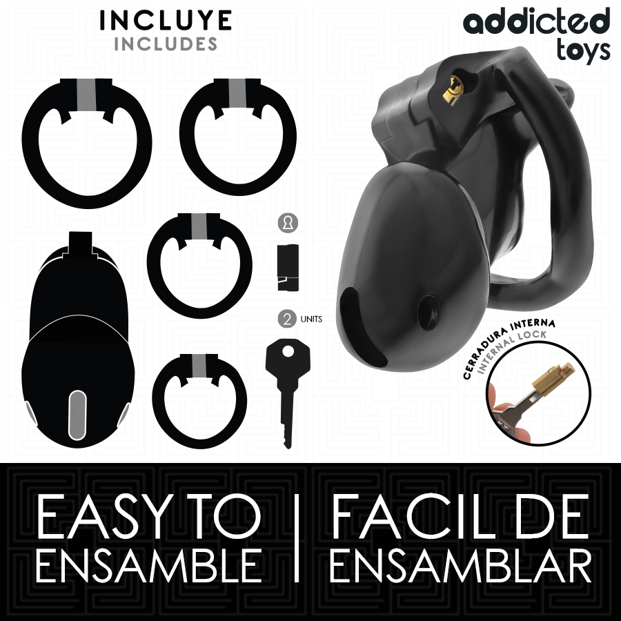 ADDICTED TOYS LOCKED- MINDNIGHT CELL GABBIA PER PENE TAGLIA S 4.8 CM - ADDICTED TOYS LOCKED | Lingerie Harness Boutique