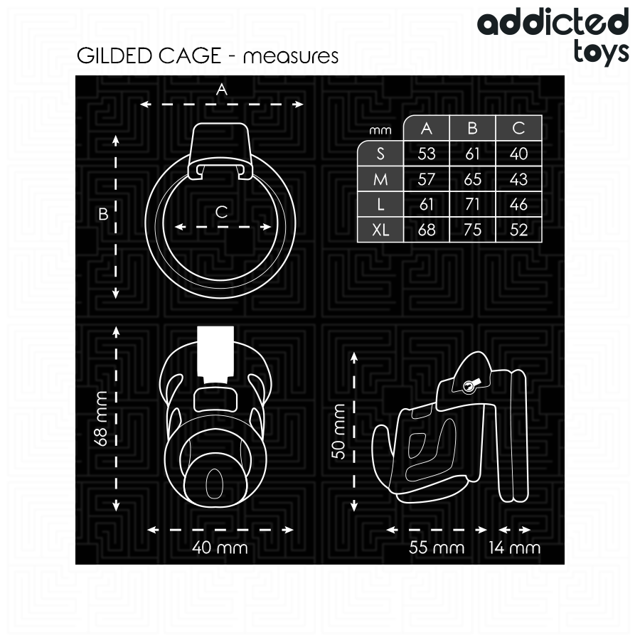 ADDICTED TOYS LOCKED - GABBIA PER PENE GILDEN CAGE 8,5 CM - ADDICTED TOYS LOCKED | Lingerie Harness Boutique