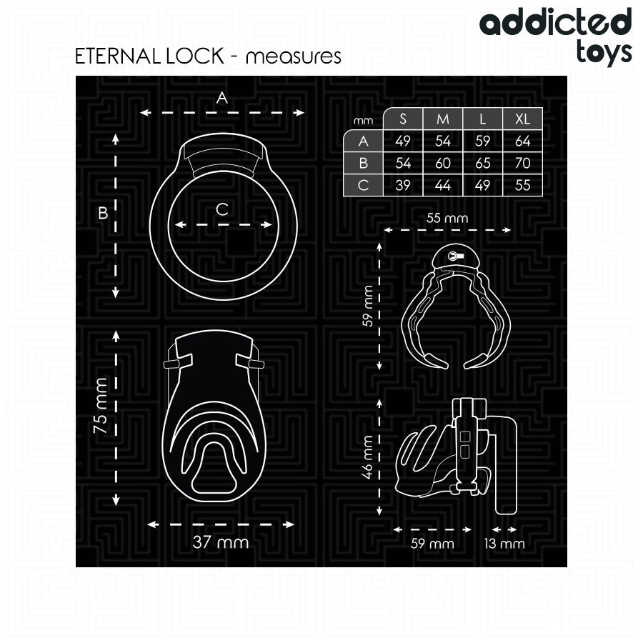 ADDICTED TOYS LOCKED - GABBIA PER PENE CON BLOCCAGGIO ETERNO 9 CM - ADDICTED TOYS LOCKED | Lingerie Harness Boutique