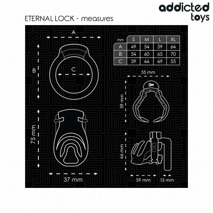 ADDICTED TOYS LOCKED - GABBIA PER PENE CON BLOCCAGGIO ETERNO 9 CM - ADDICTED TOYS LOCKED | Lingerie Harness Boutique