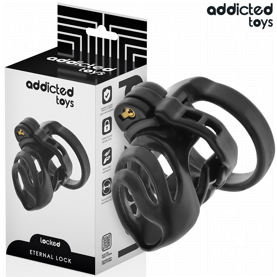 ADDICTED TOYS LOCKED - GABBIA PER PENE CON BLOCCAGGIO ETERNO 9 CM - ADDICTED TOYS LOCKED | Lingerie Harness Boutique