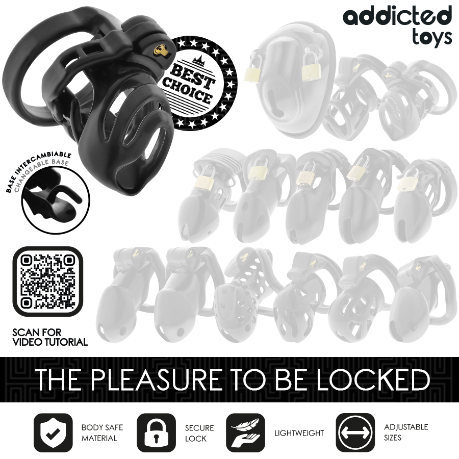 ADDICTED TOYS LOCKED - GABBIA PER PENE CON BLOCCAGGIO ETERNO 9 CM - ADDICTED TOYS LOCKED | Lingerie Harness Boutique
