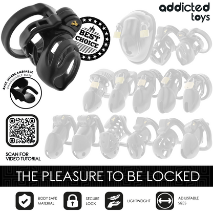 ADDICTED TOYS LOCKED - GABBIA PER PENE CON BLOCCAGGIO ETERNO 9 CM - ADDICTED TOYS LOCKED | Lingerie Harness Boutique