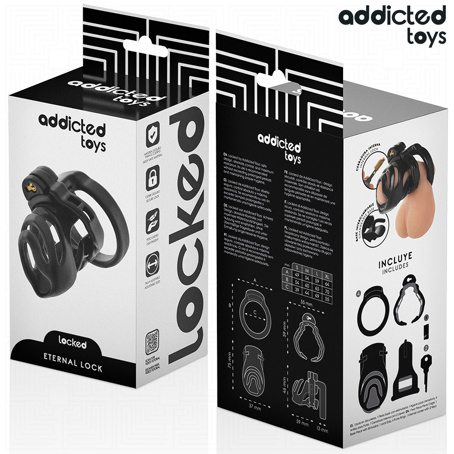 ADDICTED TOYS LOCKED - GABBIA PER PENE CON BLOCCAGGIO ETERNO 9 CM - ADDICTED TOYS LOCKED | Lingerie Harness Boutique