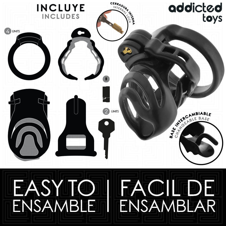 ADDICTED TOYS LOCKED - GABBIA PER PENE CON BLOCCAGGIO ETERNO 9 CM - ADDICTED TOYS LOCKED | Lingerie Harness Boutique