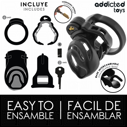 ADDICTED TOYS LOCKED - GABBIA PER PENE CON BLOCCAGGIO ETERNO 9 CM - ADDICTED TOYS LOCKED | Lingerie Harness Boutique