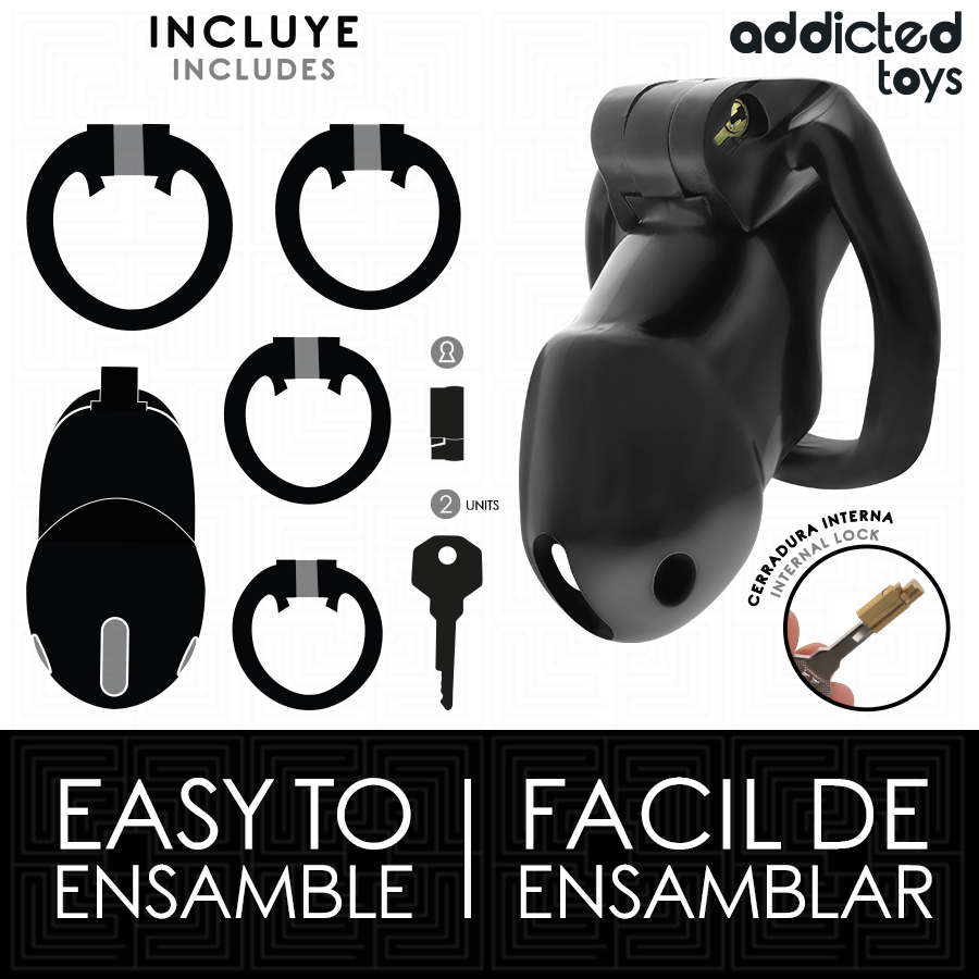 ADDICTED TOYS LOCKED - MINDNIGHT CELL GABBIA PER PENE 4.2 CM TAGLIA M - ADDICTED TOYS LOCKED | Lingerie Harness Boutique