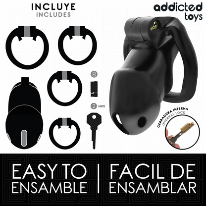ADDICTED TOYS LOCKED - MINDNIGHT CELL GABBIA PER PENE 4.2 CM TAGLIA M - ADDICTED TOYS LOCKED | Lingerie Harness Boutique