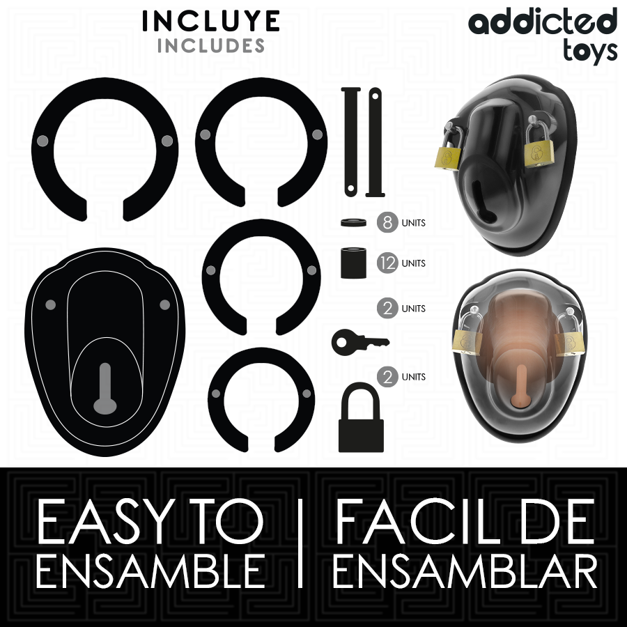 ADDICTED TOYS LOCKED - GABBIA PER PENE SENZA CHIAVE 11,5 CM - ADDICTED TOYS LOCKED | Lingerie Harness Boutique