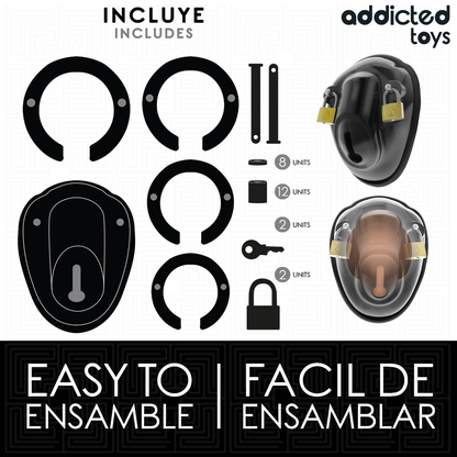 ADDICTED TOYS LOCKED - GABBIA PER PENE SENZA CHIAVE 11,5 CM - ADDICTED TOYS LOCKED | Lingerie Harness Boutique