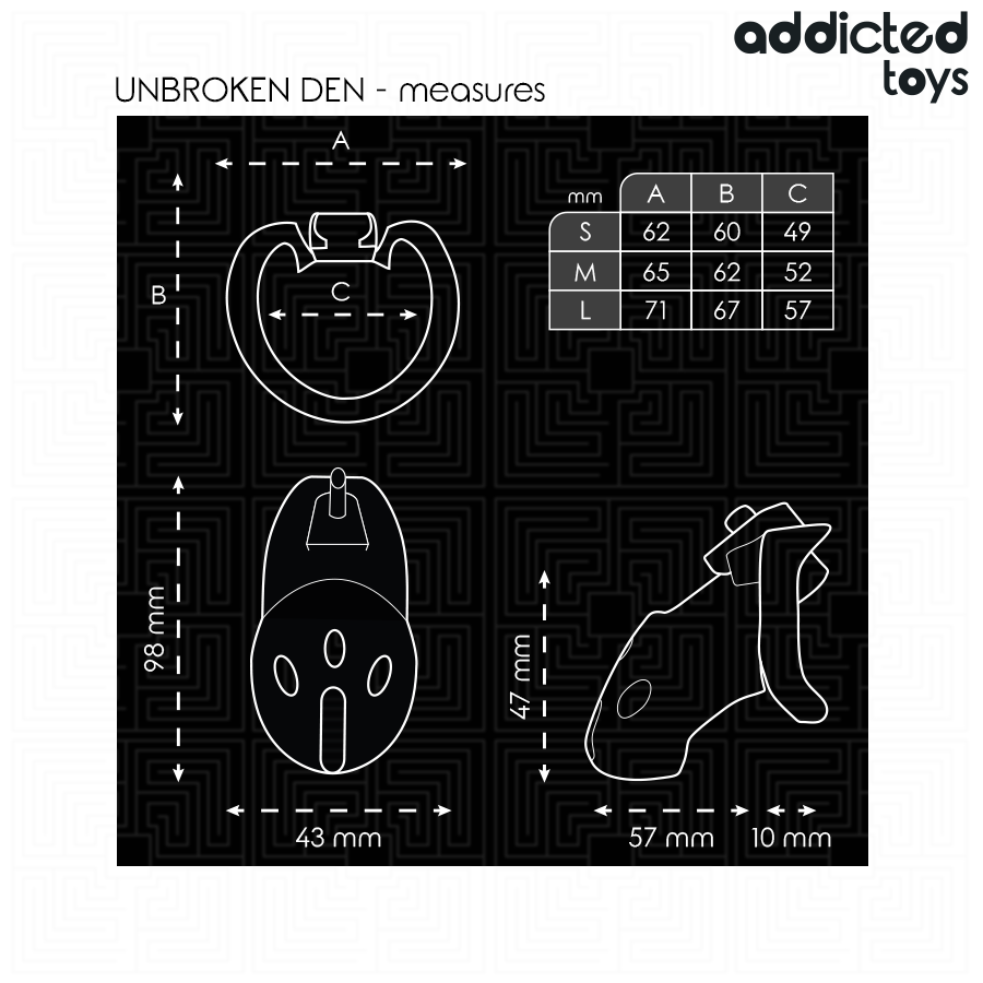 ADDICTED TOYS LOCKED - GABBIA PER PENE DEN NON ROTTURA 9,8 CM - ADDICTED TOYS LOCKED | Lingerie Harness Boutique
