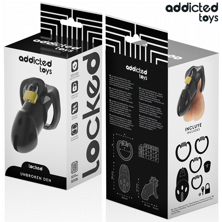 ADDICTED TOYS LOCKED - GABBIA PER PENE DEN NON ROTTURA 9,8 CM - ADDICTED TOYS LOCKED | Lingerie Harness Boutique
