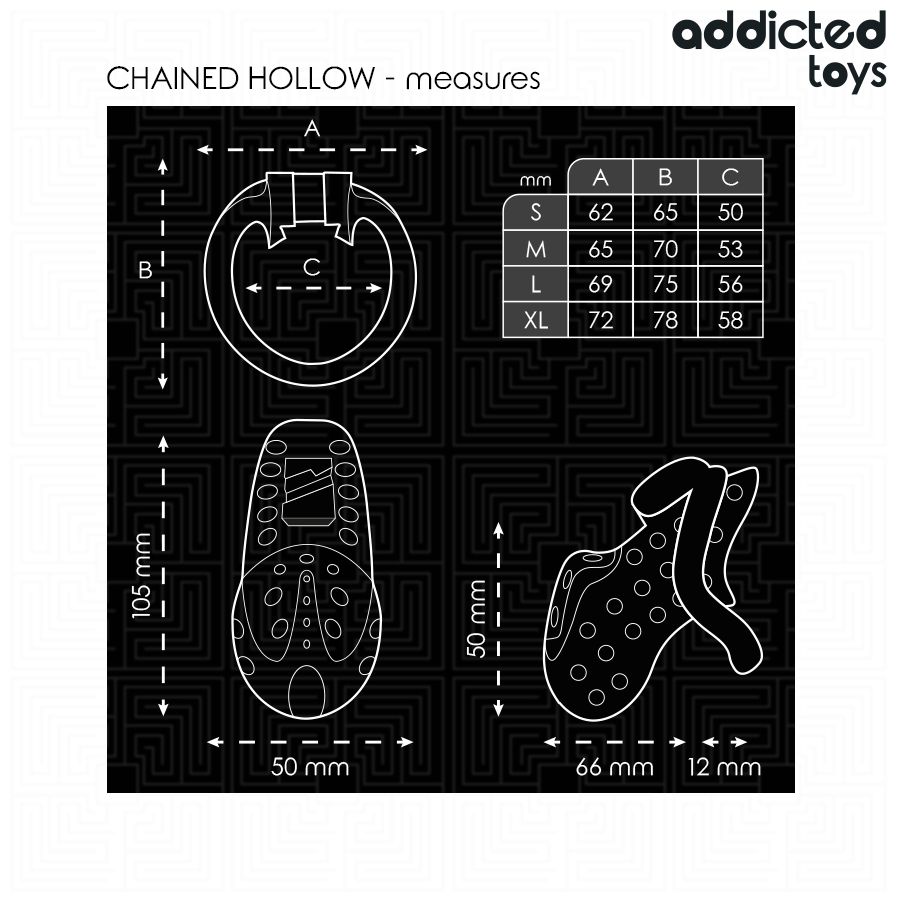 ADDICTED TOYS LOCKED - GABBIA PER PENE CAVA CON CATENA 10,5 CM - ADDICTED TOYS LOCKED | Lingerie Harness Boutique