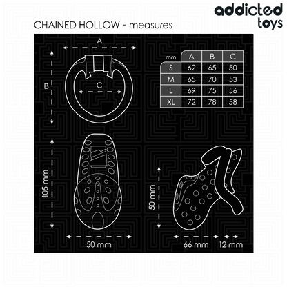 ADDICTED TOYS LOCKED - GABBIA PER PENE CAVA CON CATENA 10,5 CM - ADDICTED TOYS LOCKED | Lingerie Harness Boutique