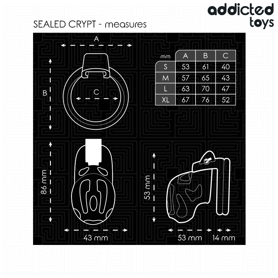 ADDICTED TOYS LOCKED - GABBIA PER PENE SIGILLATA CRYPT 8 CM - ADDICTED TOYS LOCKED | Lingerie Harness Boutique