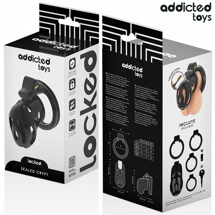 ADDICTED TOYS LOCKED - GABBIA PER PENE SIGILLATA CRYPT 8 CM - ADDICTED TOYS LOCKED | Lingerie Harness Boutique