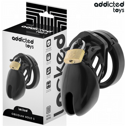 ADDICTED TOYS LOCKED - GABBIA PER PENE OBSIDIAN HOLD TAGLIA S - ADDICTED TOYS LOCKED | Lingerie Harness Boutique