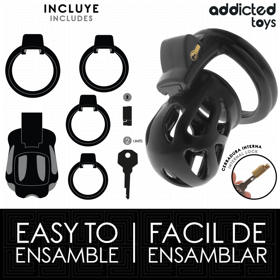 ADDICTED TOYS LOCKED - GABBIA PER PENE SILENZIOSA 7,5 CM - ADDICTED TOYS LOCKED | Lingerie Harness Boutique
