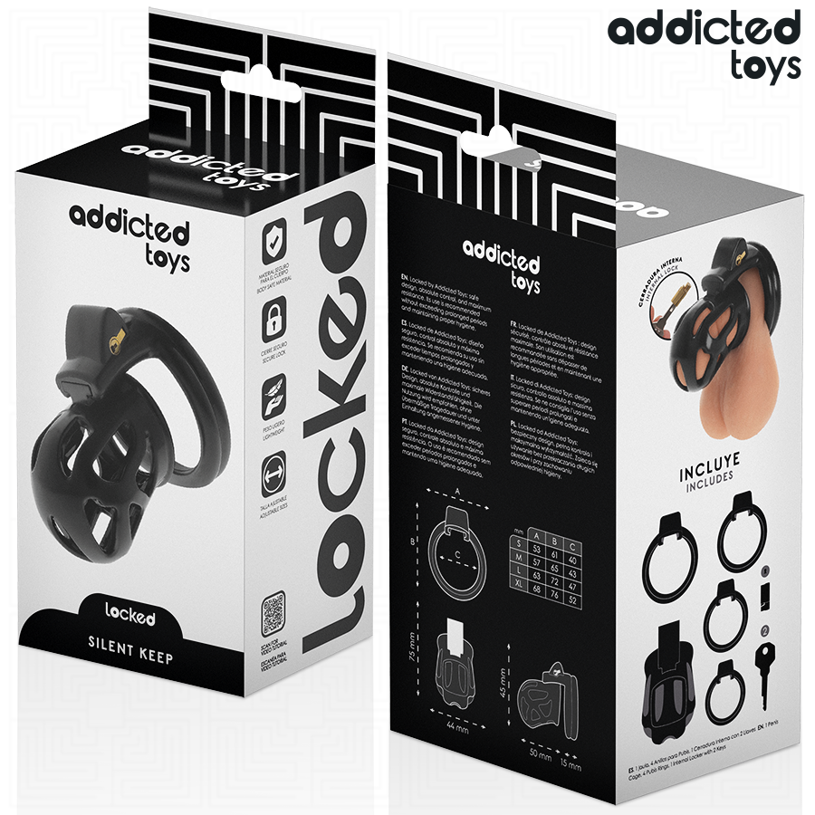 ADDICTED TOYS LOCKED - GABBIA PER PENE SILENZIOSA 7,5 CM - ADDICTED TOYS LOCKED | Lingerie Harness Boutique