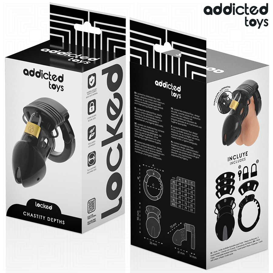 ADDICTED TOYS BLOCCATO - GABBIA PER PENE PROFONDA DI CASTITÀ 7,5 CM - ADDICTED TOYS LOCKED | Lingerie Harness Boutique