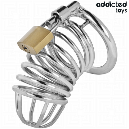 ADDICTED TOYS LOCKED - GABBIA PER PENE IN METALLO CON CELLULE DI FERRO TAGLIA M - ADDICTED TOYS LOCKED | Lingerie Harness Boutique