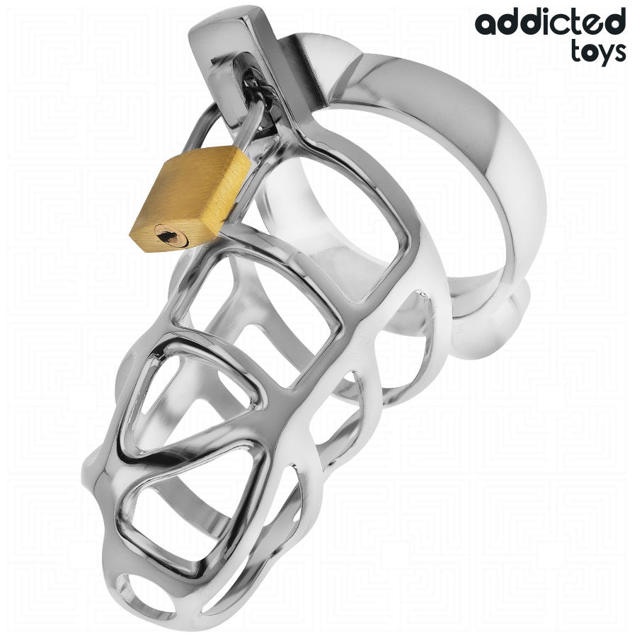 ADDICTED TOYS LOCKED - GABBIA PER PENE CON SERRATURA IN ARGENTO TAGLIA M - ADDICTED TOYS LOCKED | Lingerie Harness Boutique