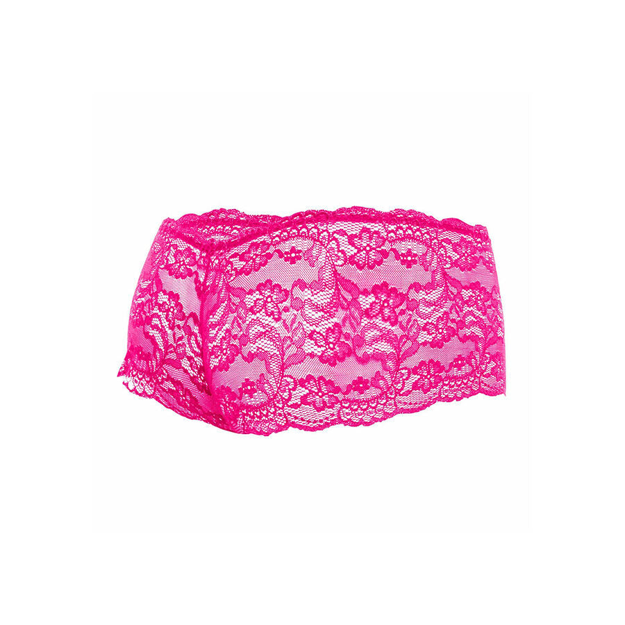 MOB - BOXER IN PIZZO ROSA TAGLIA L/XL - MOB | Lingerie Harness Boutique